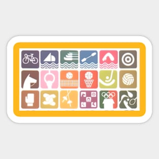 1968 Summer Olympic Games Event Pictographs Sticker
